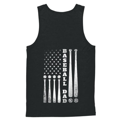 American Flag Vintage Baseball Dad Father's Day-T-Shirt & Hoodie-Unisex Tank-Black