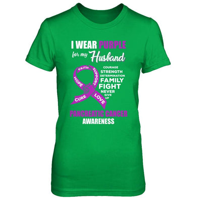 Pancreatic Cancer I Wear Purple For My Husband Wife-T-Shirt & Hoodie-Women's T-Shirt-Irish Green