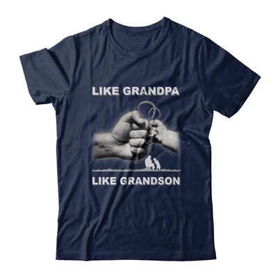 Like Grandpa Like Grandson Fishing Fish Fathers Day-T-Shirt & Hoodie-Classic T-Shirt-Navy