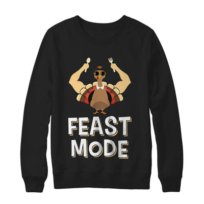 Feast Mode Food Funny Turkey Thanksgiving Day-T-Shirt & Sweatshirt-Crewneck Sweatshirt-Black