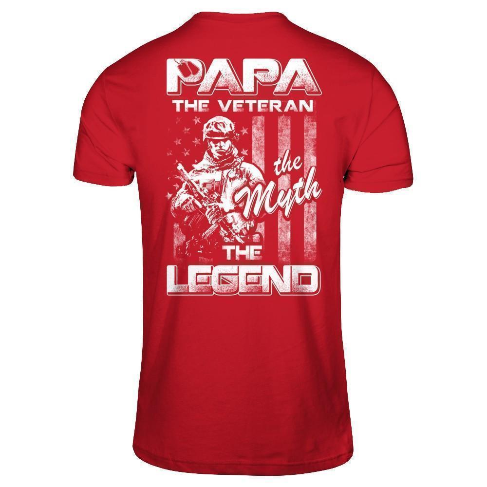 Papa The Veteran The Myth The Legend-T-Shirt & Hoodie-Classic T-Shirt-Red