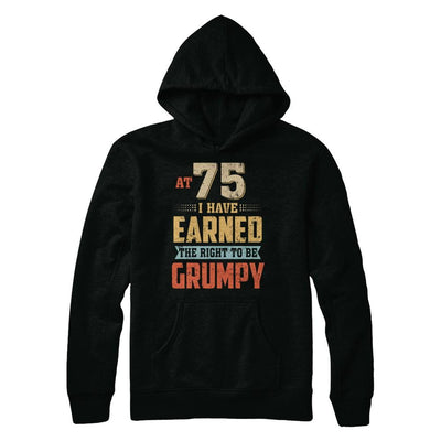 Vintage The Right To Be Grumpy 75th 1946 Birthday Gift-T-Shirt & Hoodie-Pullover Hoodie-Black