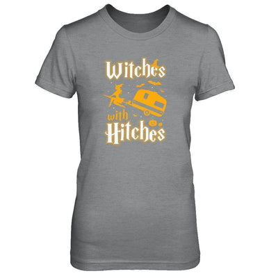 Witches With Hitches Camping Funny Halloween-T-Shirt & Tank Top-Women's T-Shirt-Sport Grey