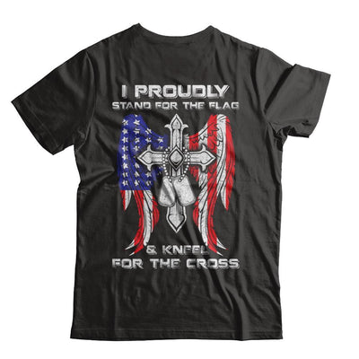 Veteran I Proudly Stand For The Flag Kneel For The Cross-T-Shirt & Hoodie-Premium T-Shirt-Black