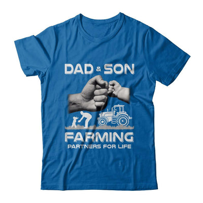 Farmer Dad And Son Farming Partners For Life Fathers Day-T-Shirt & Hoodie-Classic T-Shirt-Royal