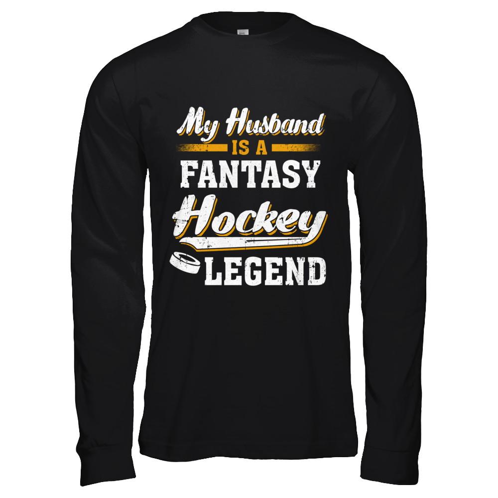 My Husband Is A Fantasy Hockey Legend-T-Shirt & Hoodie-Long Sleeve T-Shirt-Black
