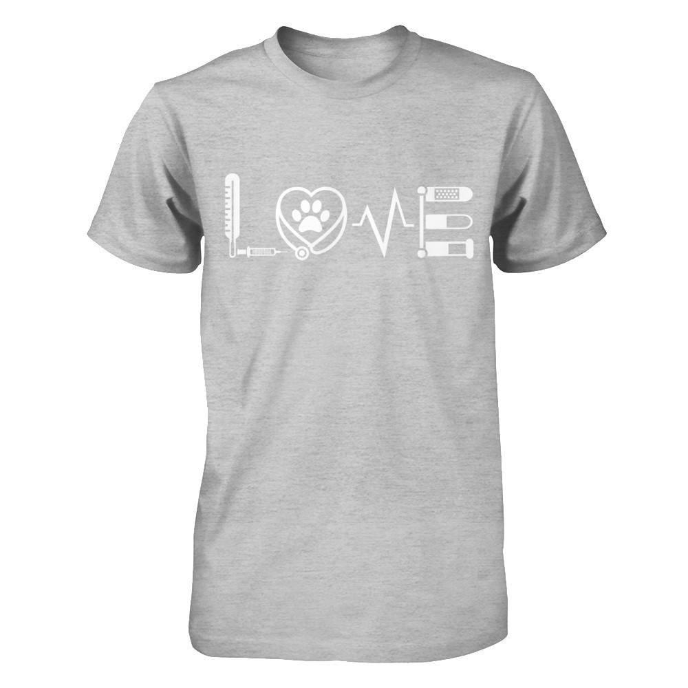 Veterinarian Vet Tech Sign Love-T-Shirt & Hoodie-Premium T-Shirt-Heather Gray