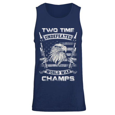 Ww1 Ww2 Champions 2 Time Undefeated World War Champs-T-Shirt & Hoodie-Unisex Tank-Navy