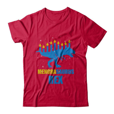 Hanukkah Dinosaur Tyrannosaurus Rex Menorah Menorasaurus-T-Shirt & Sweatshirt-Classic T-Shirt-Red