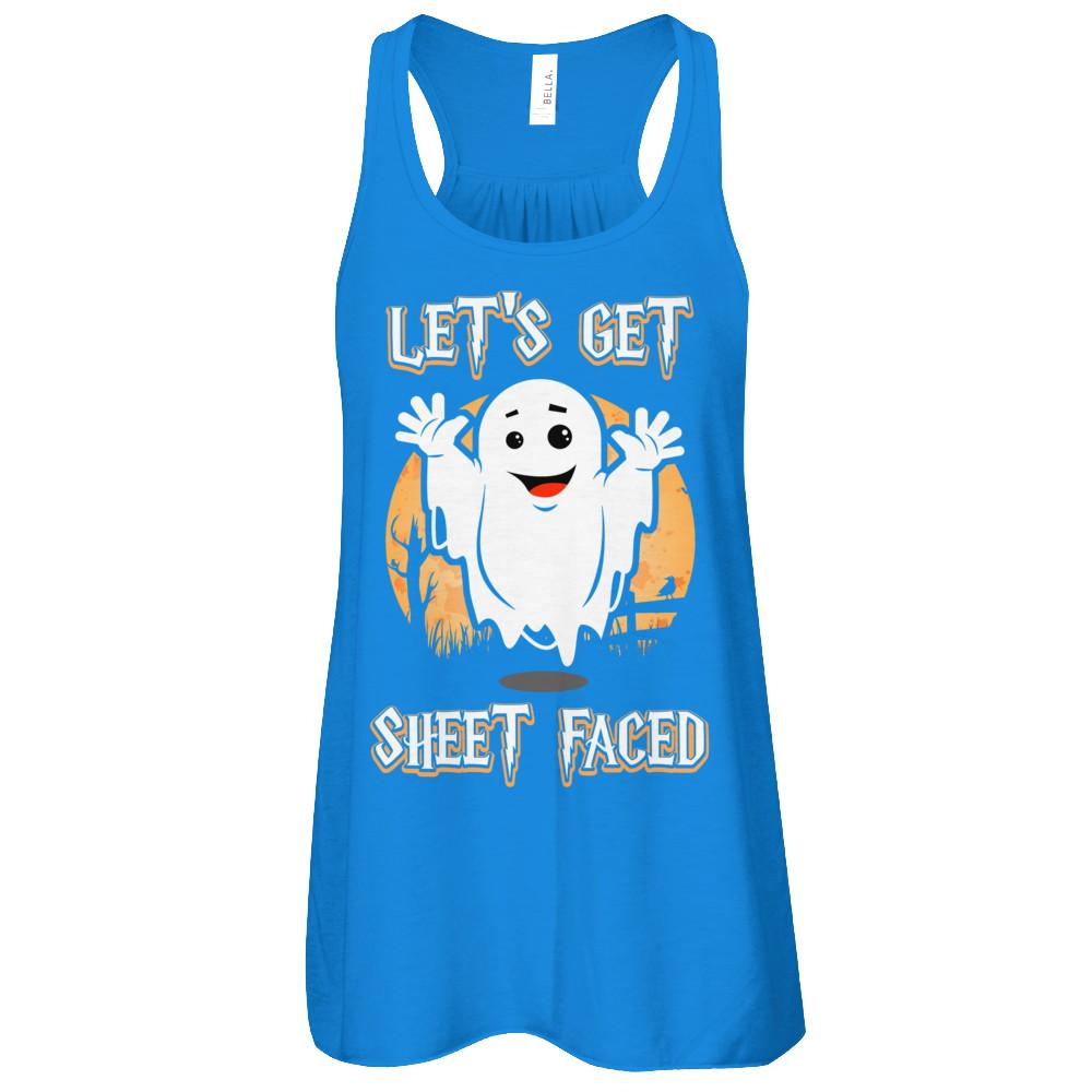 Halloween Let's Get Sheet Faced-T-Shirt & Tank Top-Women's Flowy Racerback Tank-True Royal