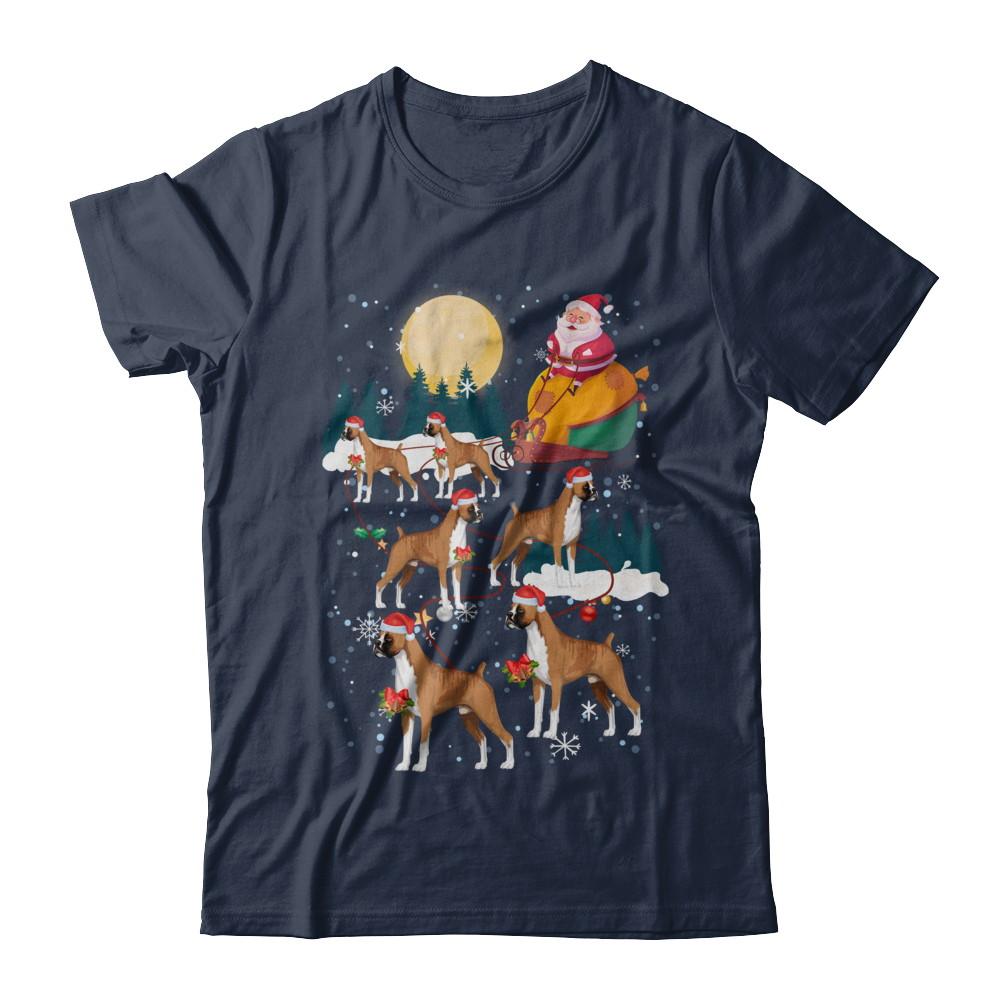 Dog Reindeer Boxer Christmas Gift-T-Shirt & Sweatshirt-Classic T-Shirt-Navy