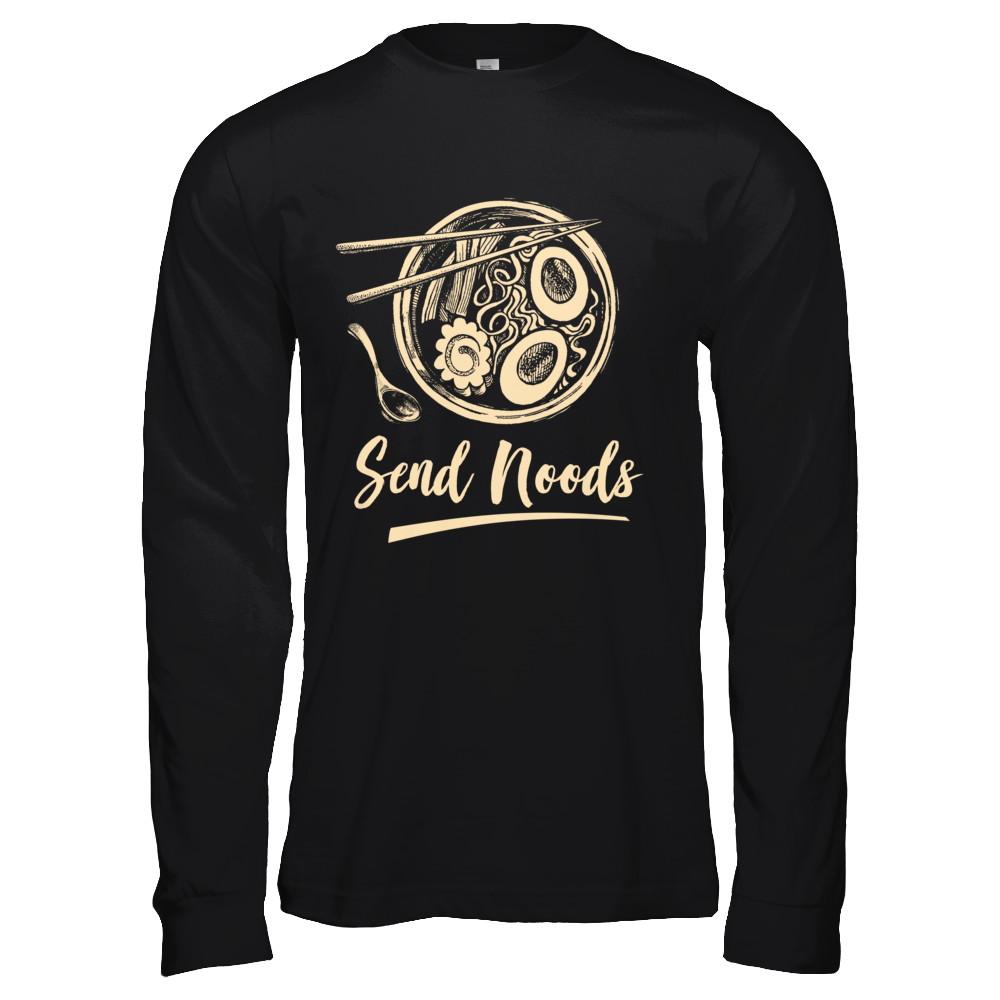 Send Noods Ramen Noodles-T-Shirt & Hoodie-Long Sleeve T-Shirt-Black