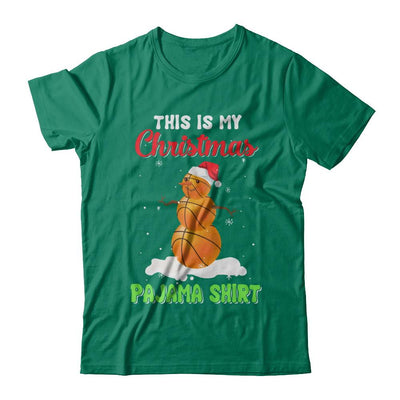 This Is My Christmas Pajama Xmas Snowman Basketball-T-Shirt & Sweatshirt-Classic T-Shirt-Kelly Green