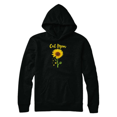 Funny Sunflower Cat Mom Paw Lover Mothers Day-T-Shirt & Tank Top-Pullover Hoodie-Black