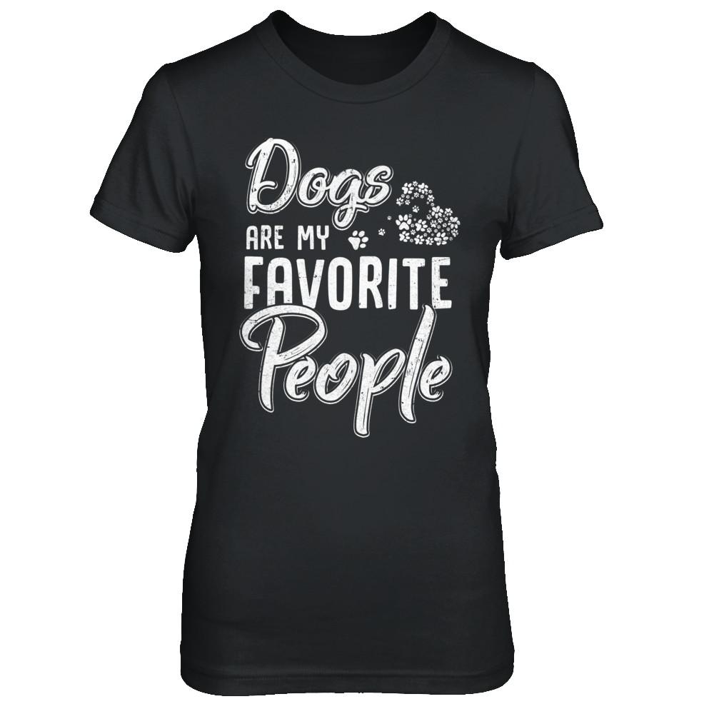 Dogs Are My Favorite People Cat Lovers-T-Shirt & Hoodie-Women's T-Shirt-Black