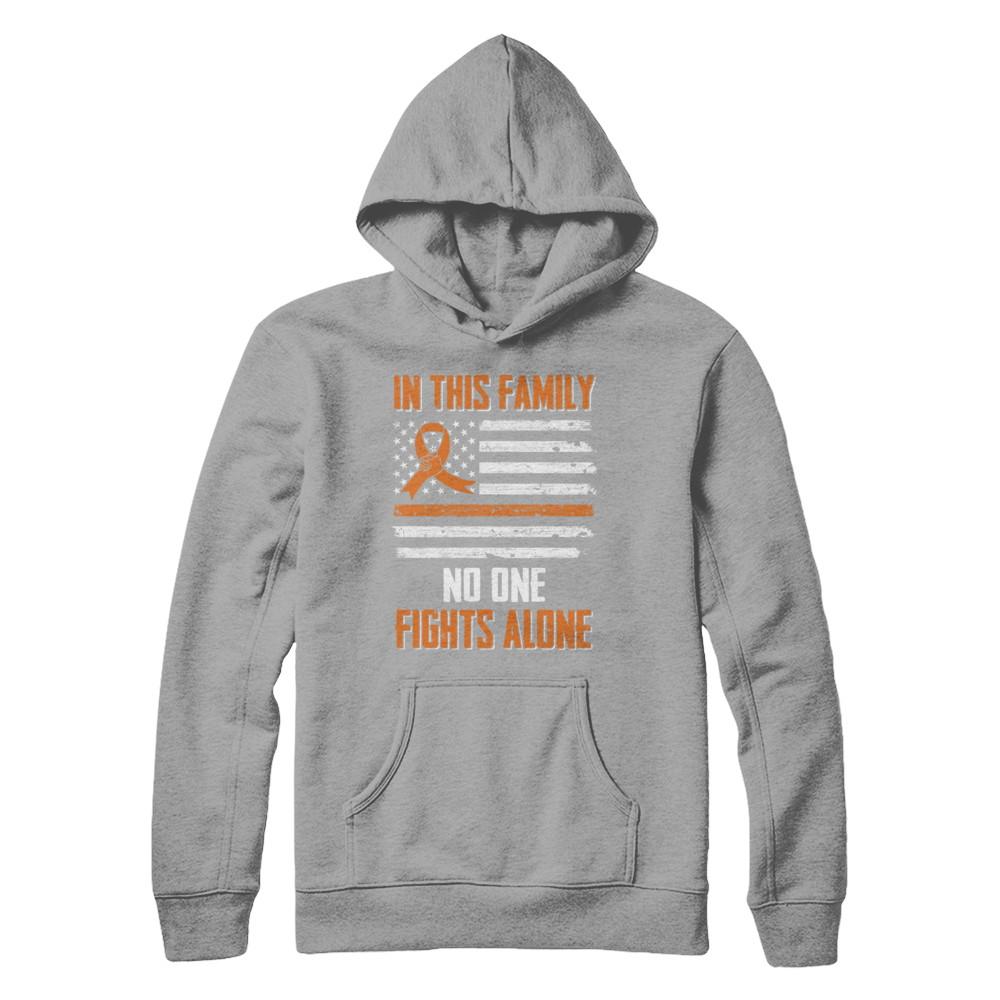 In This Family No One Fights Alone Multiple Sclerosis-T-Shirt & Hoodie-Pullover Hoodie-Light Steel