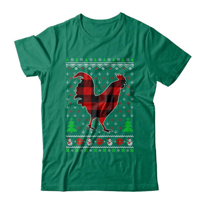 Funny Holiday Chicken Buffalo Plaid Ugly Christmas Sweater-T-Shirt & Sweatshirt-Classic T-Shirt-Kelly Green