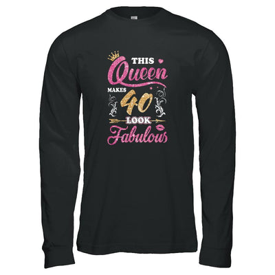 This Queen Makes 40 Look Fabulous 1981 40th Birthday-T-Shirt & Tank Top-Long Sleeve T-Shirt-Black