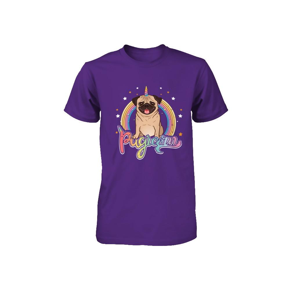 Rainbow Pugicorn Pug Unicorn For Kids Youth-Youth Shirt-