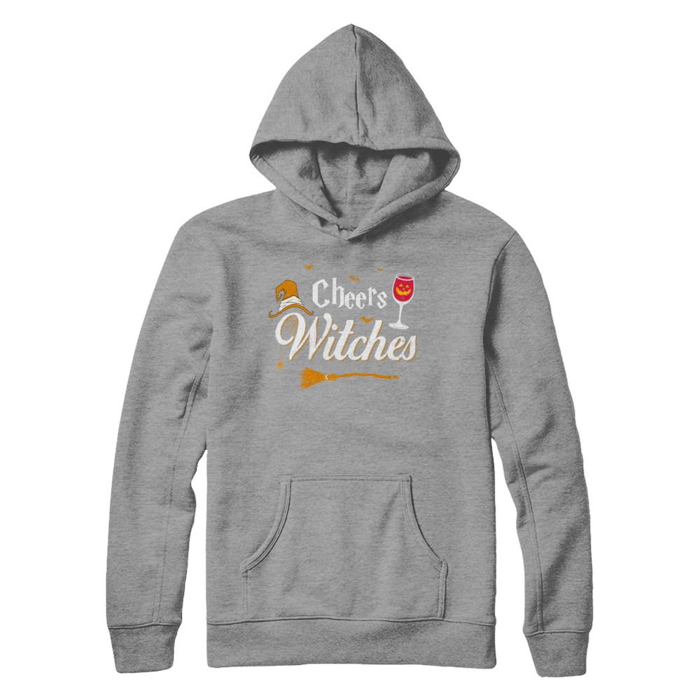 Cheers Witches Happy Hallowine Witch Halloween-T-Shirt & Hoodie-Pullover Hoodie-Sport Grey