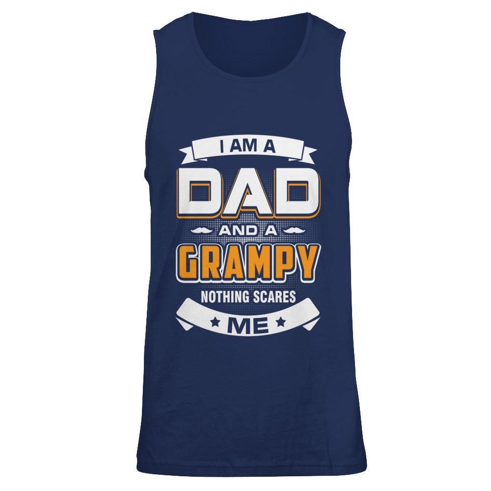 I Am A Dad And A Grampy Nothing Scares Me-T-Shirt & Hoodie-Unisex Tank-Navy
