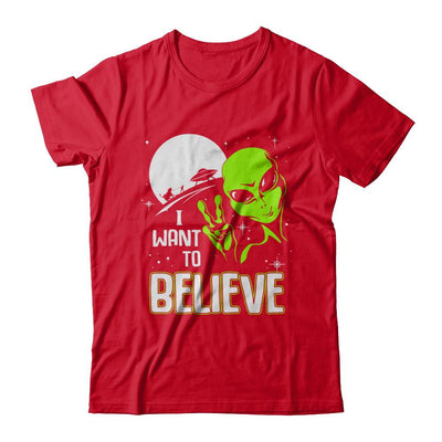 I Want To Believe Alien Ufo-T-Shirt & Hoodie-Premium T-Shirt-Red