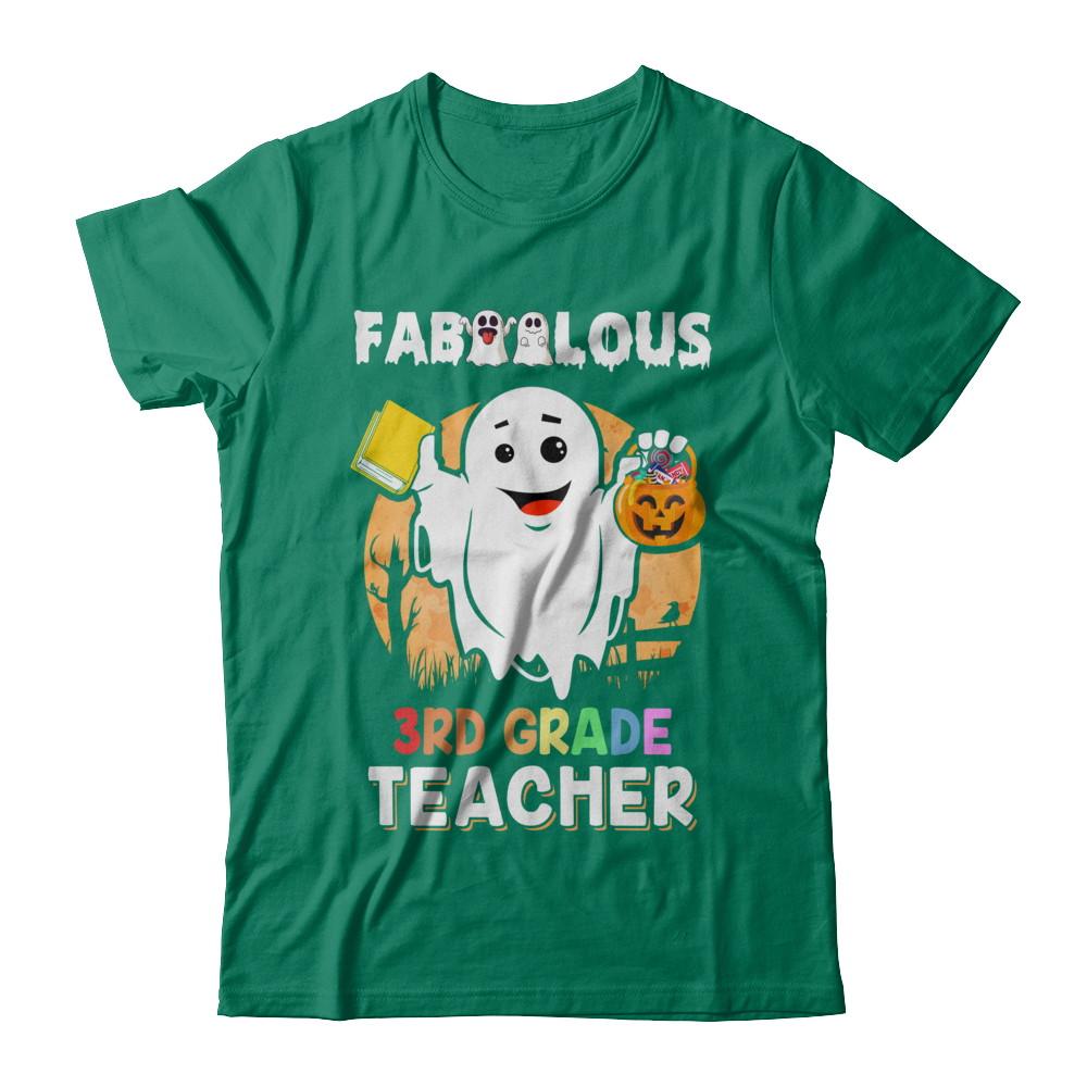 Faboolous Fabulous 3rd Grade Teacher Halloween-T-Shirt & Hoodie-Classic T-Shirt-Kelly Green