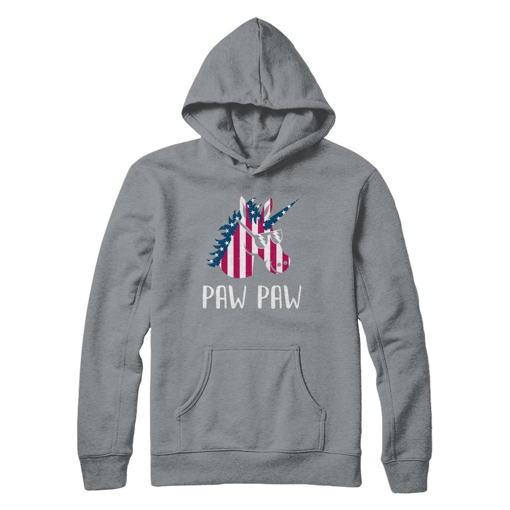 Patriotic Paw Paw Unicorn Americorn 4Th Of July-T-Shirt & Hoodie-Pullover Hoodie-Light Steel