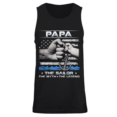 Veteran Papa The Sailor The Myth The Legend-T-Shirt & Hoodie-Unisex Tank-Black