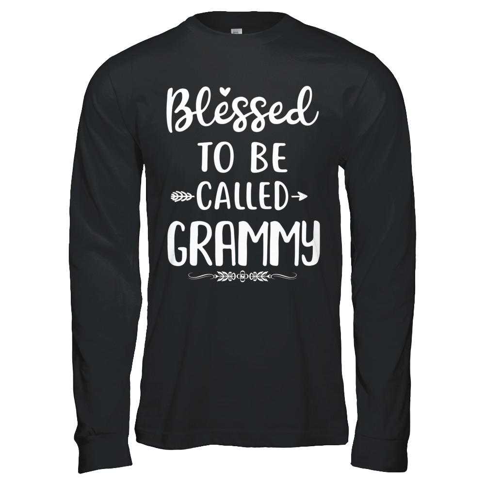 Funny Grandma Blessed To Be Called Grammy-T-Shirt & Hoodie-Long Sleeve T-Shirt-Black