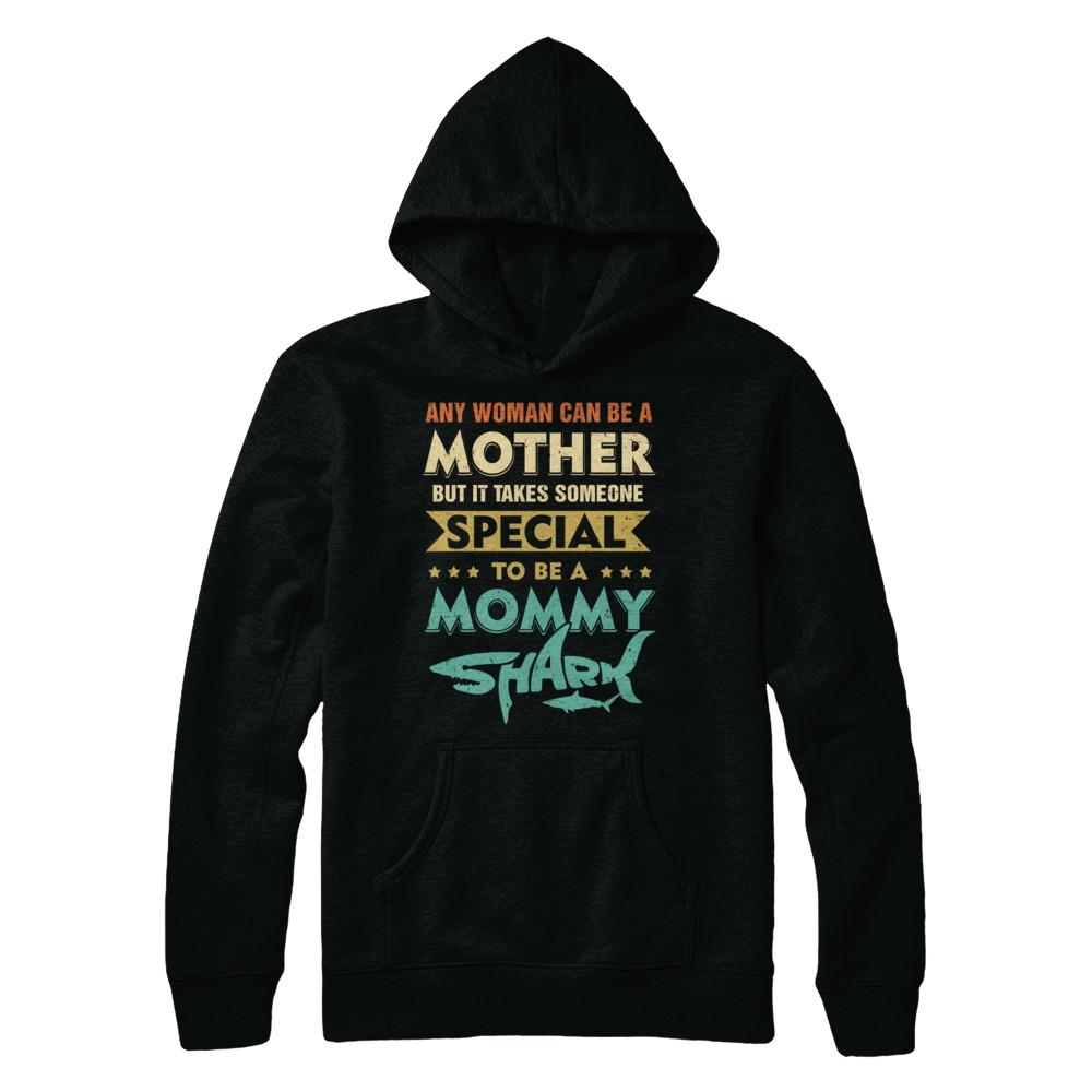 Vintage Someone Special To Be A Mommy Shark Mothers Day-T-Shirt & Hoodie-Pullover Hoodie-Black