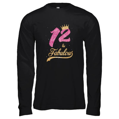 12Th And Fabulous Twelve Birthday-T-Shirt & Tank Top-Long Sleeve T-Shirt-Black