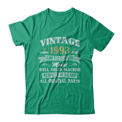 Vintage 28th Birthday Funny 1993 All Original Parts-T-Shirt & Hoodie-Classic T-Shirt-Kelly Green
