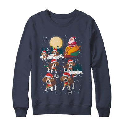 Dog Reindeer Beagle Christmas Gift-T-Shirt & Sweatshirt-Crewneck Sweatshirt-Navy
