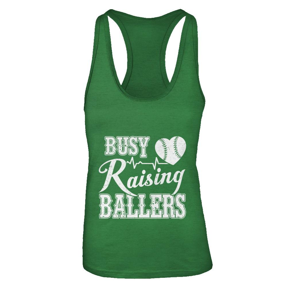 Busy Raising Ballers Baseball-T-Shirt & Tank Top-Women's Ideal Racerback Tank-Kelly Green