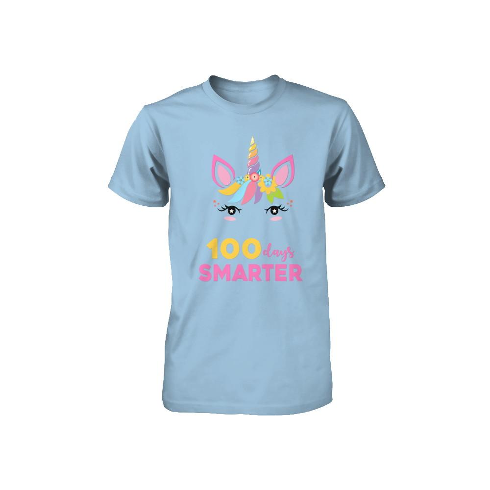 100 Days Smarter Of School Unicorn Girl Gifts Youth-Youth Shirt-Toddler T-Shirt-Light Blue