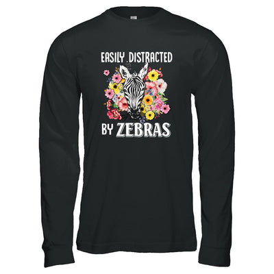 Easily Distracted By Zebras-T-Shirt & Tank Top-Long Sleeve T-Shirt-Black