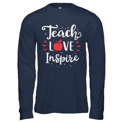 Teach Love Inspire Teacher Gifts-T-Shirt & Hoodie-Long Sleeve T-Shirt-Navy
