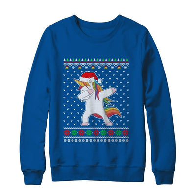 Dabbing Tangled Lights Ugly Christmas Sweater Girls-T-Shirt & Sweatshirt-Crewneck Sweatshirt-Deep Royal