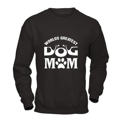 Worlds Greatest Dog Mom-T-Shirt & Hoodie-Crewneck Sweatshirt-Black