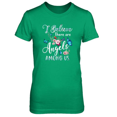 I Believe There Are Angels Among Us Cute Butterfly-T-Shirt & Tank Top-Women's T-Shirt-Irish Green