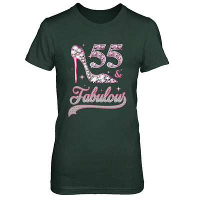 55 And Fabulous 55 Years Old 1966 55th Birthday Gift-T-Shirt & Hoodie-Women's T-Shirt-Forest Green