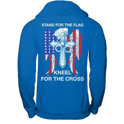 Police Stand For The Flag Kneel For The Cross-T-Shirt & Hoodie-Pullover Hoodie-Royal