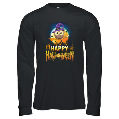 Happy Halloween Owl Witch-T-Shirt & Tank Top-Long Sleeve T-Shirt-Black