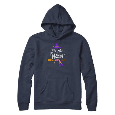 I'm His Witch Matching Boyfriends Husband Halloween-T-Shirt & Tank Top-Pullover Hoodie-Navy