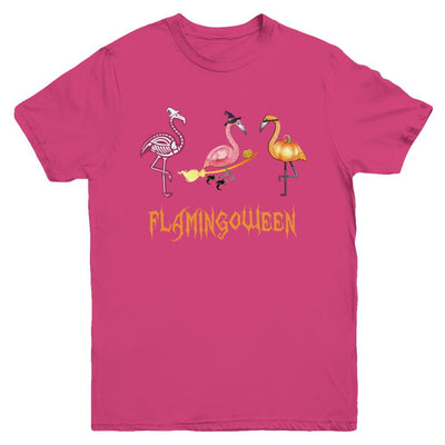 Funny Flamingo Halloween Flamingoween Youth-Youth Shirt-Youth T-Shirt-Heliconia