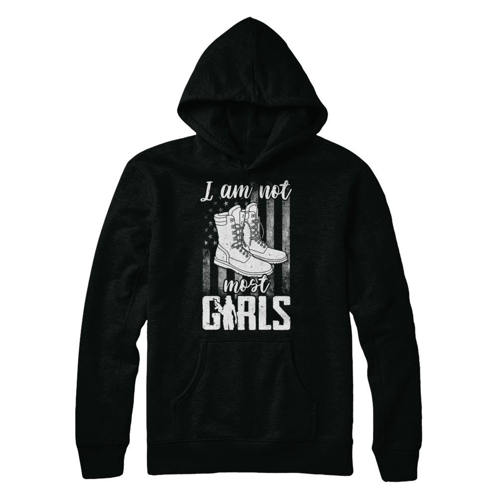 I AM NOT MOST GIRLS Veteran Woman-T-Shirt & Hoodie-Hanes - Heavyweight Pullover Hoodie-Black