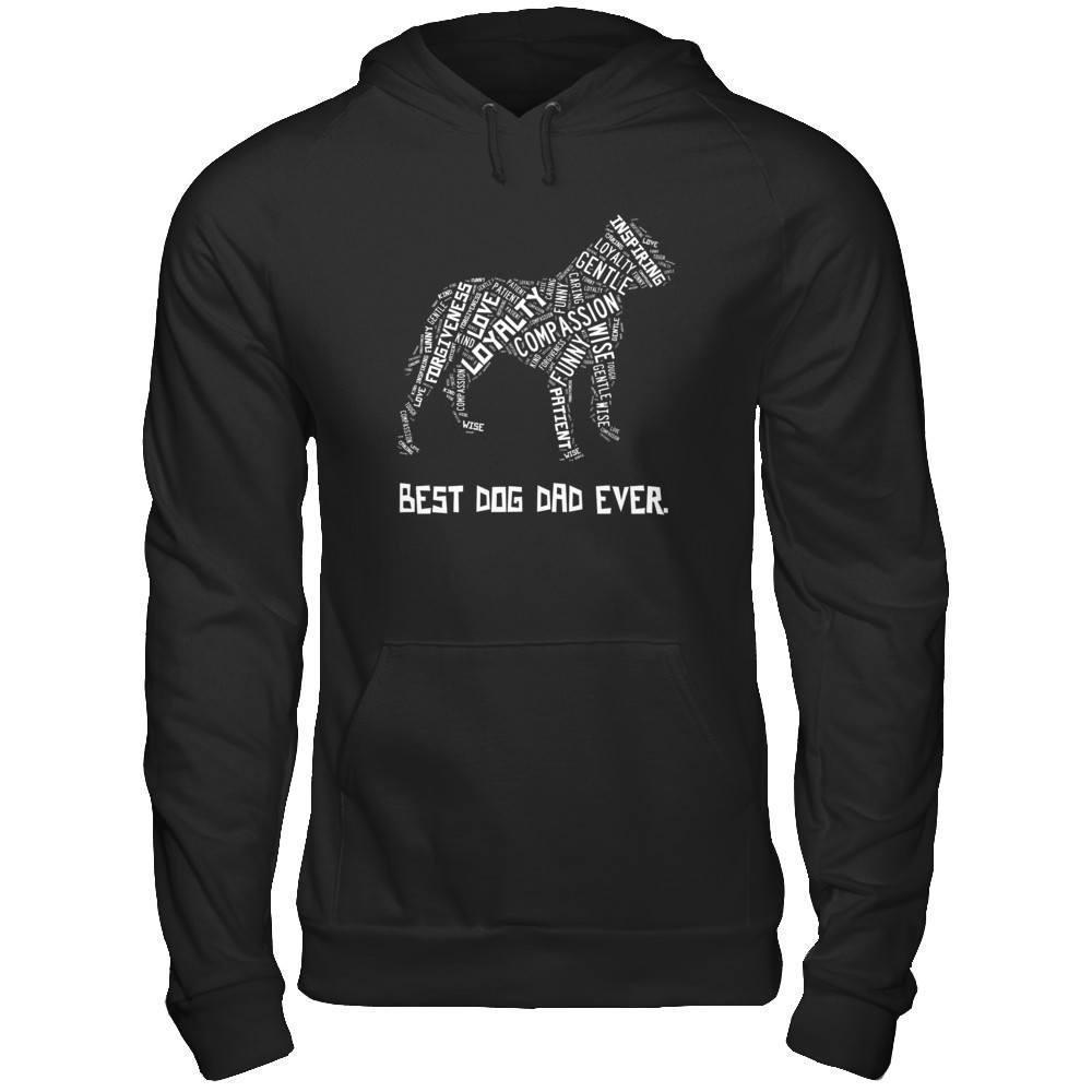 Best Dog Dad Ever Pitbull Lovers-T-Shirt & Hoodie-Pullover Hoodie-Black