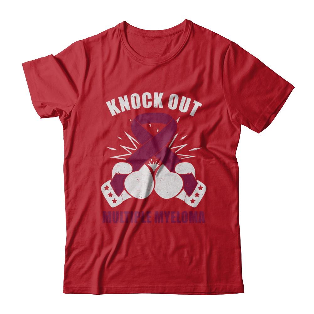 Boxing knock out Multiple Myeloma Awareness Support-T-Shirt & Hoodie-Classic T-Shirt-Red