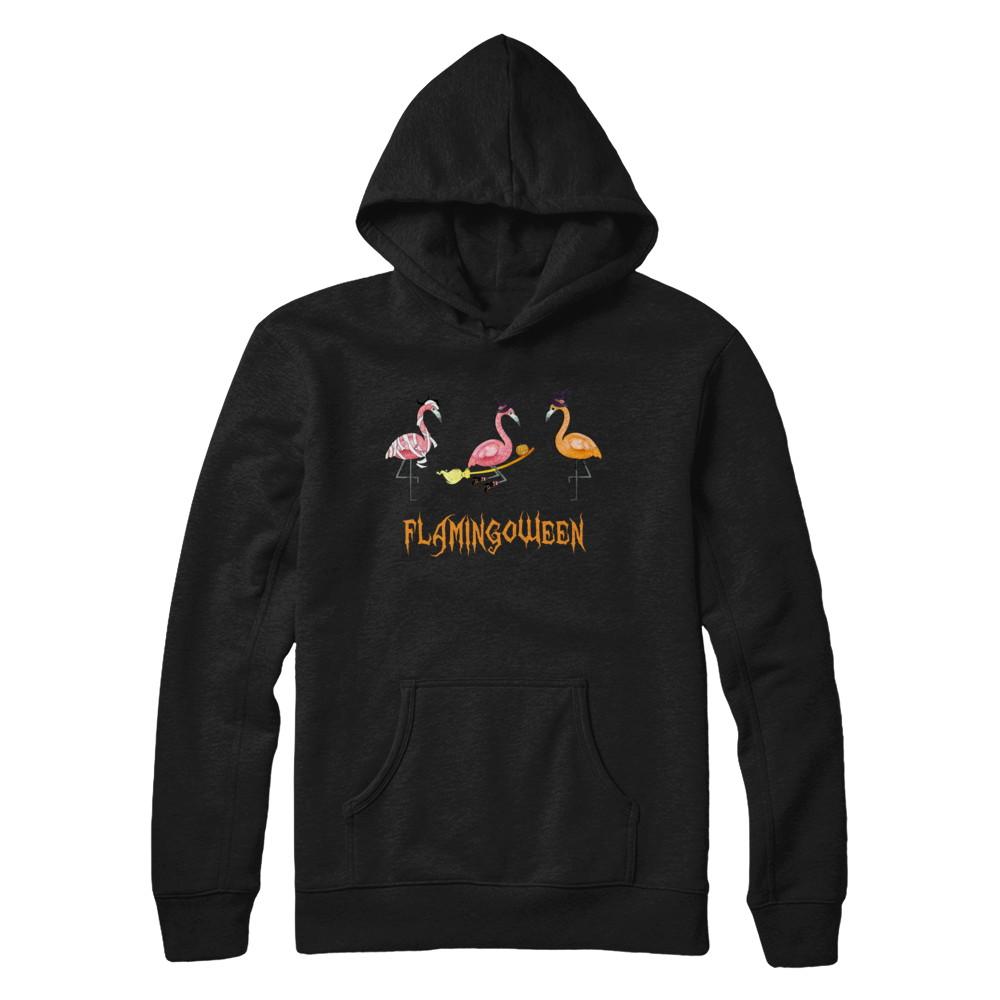Funny Flamingoween Flamingo Halloween Gifts-T-Shirt & Hoodie-Pullover Hoodie-Black